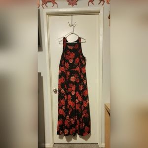 Torrid red floral rose dress size 22